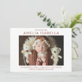 Einfache 2 Foto Girl Birth Ankündigung (Stehend Vorderseite)