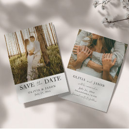 Einfache 2-Foto-Hochzeit - Save the Date 