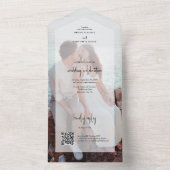 Einfache 2-Foto-Overlay-Skript-Hochzeit All In One Einladung (Innen Boden)