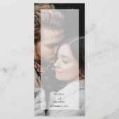 Einfache 2-Foto-Overlay-Skript-Hochzeit Menükarte (Rückseite)