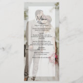 Einfache 2-Foto-Overlay-Skript-Hochzeit Menükarte (Vorderseite)