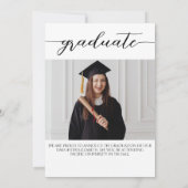 Einfache 2-Foto-Schwarze Kalligrafie-Script-Abschl Ankündigung (Rückseite)