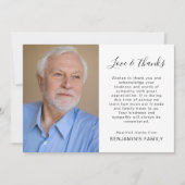 Einfache 2 Foto Script Bereavement Beileid Beerdig Dankeskarte (Vorderseite)