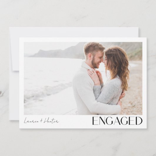 Einfache 2-Foto-Script-Engagement-Partei Ankündigung (Vorderseite)