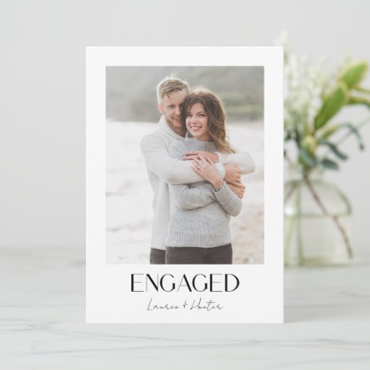 Einfache 2-Foto-Script-Engagement-Partei Ankündigung (Stehend Vorderseite)