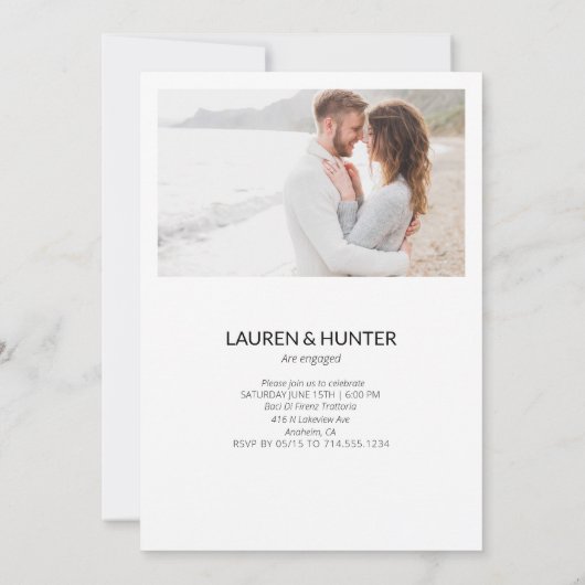 Einfache 2-Foto-Script-Engagement-Partei Ankündigung (Rückseite)