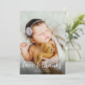 Einfache 2 Foto Taufe Christening Dankeschön Karte (Stehend Vorderseite)