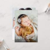 Einfache 2 Foto Taufe Christening Dankeschön Karte (Vorderseite/Rückseite Beispiel)