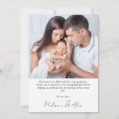 Einfache 2 Foto Taufe Christening Dankeschön Karte (Rückseite)