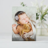 Einfache 2-Foto-Taufe Dankeskarte (Stehend Vorderseite)
