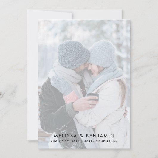 Einfache 2 Fotos Hochzeit Save The Date (Vorderseite)