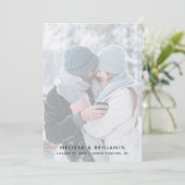 Einfache 2 Fotos Hochzeit Save The Date (Stehend Vorderseite)