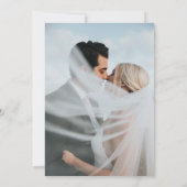 Einfache 2 Hochzeitsbasis für Foto für Vellum-Over Dankeskarte (Rückseite)