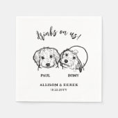 Einfache 2-Hunde-Gesichtsgetränke für Haustiere be Serviette (Vorderseite)