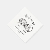 Einfache 2-Hunde-Gesichtsgetränke für Haustiere be Serviette (Ecke)