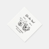 Einfache 2 Hunde Hochzeitscocktail Serviette (Ecke)
