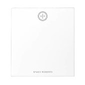 Einfache 2 Mit Monogramm Anfangskreis Notizblock (Vorderseite)