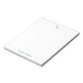 Einfache 2 Monogramm Beruflich grüne Anfangsbuchst Notizblock (Rotiert)