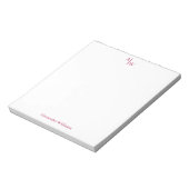Einfache 2 Monogramm erste Berufliche Burgundy Notizblock (Rotiert)
