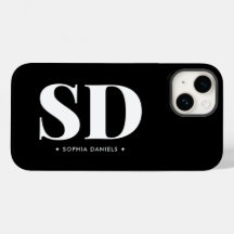 Einfache 2 Monogramm erste Retro-Schwarz-weiß