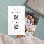 Einfache 2 QR Codes UAWG Information Foto Hochzeit Begleitkarte