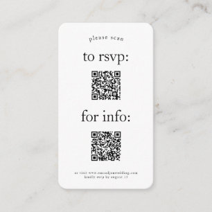 Einfache 2 QR Codes UAWG und Information Wedding Begleitkarte