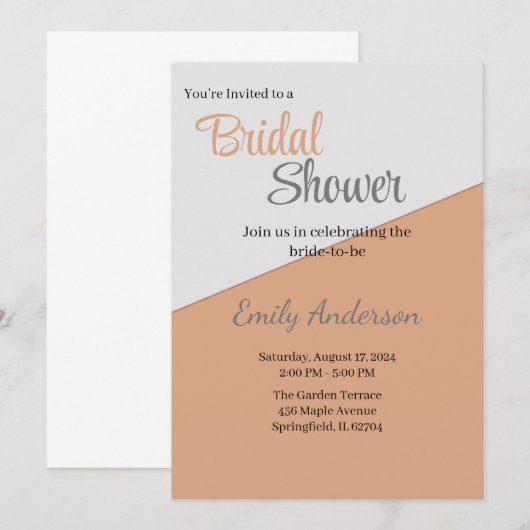 Einfache 2-Töne-Einladung Einladung (Vorne/Hinten)