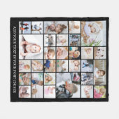 Einfache 30-Bild-Collage benutzerdefinierte Farbe  Fleecedecke (Vorderseite (Horizontal))