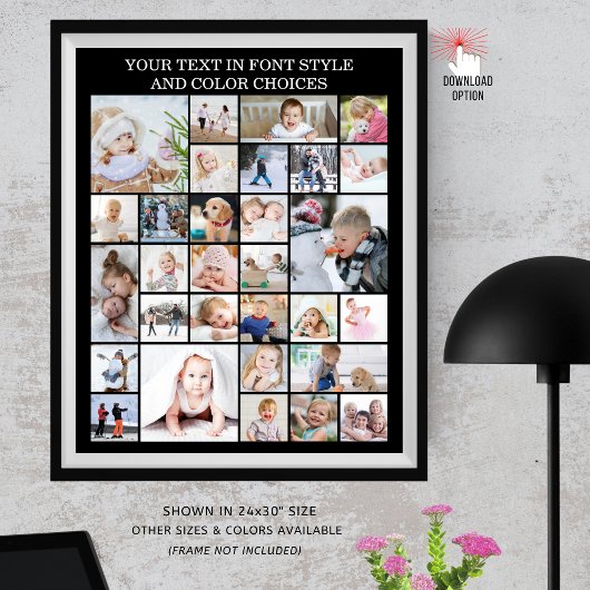Einfache 30-Bild-Collage benutzerdefinierte Farbe Poster