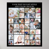 Einfache 30-Bild-Collage benutzerdefinierte Farbe  Poster (Vorne)