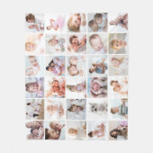 Einfache 30-Bild-Collage Vorlage Ihre Farbe Fleecedecke (Vorderseite)