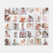 Einfache 30-Bild-Collage Vorlage Ihre Farbe Fleecedecke (Vorderseite (Horizontal))