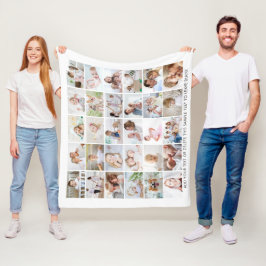 Einfache 30-Foto Collage Personalisiert Fleecedecke