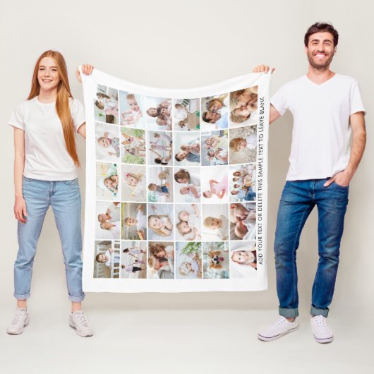 Einfache 30-Foto Collage Personalisiert Fleecedecke (Beispiel)