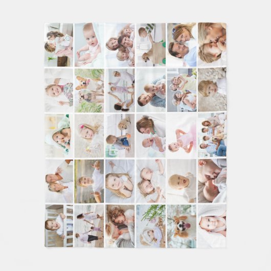 Einfache 30 FotoCollage Fleecedecke (Vorderseite)