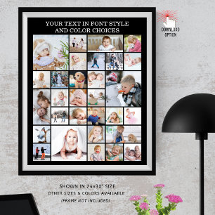 Einfache 30er-Fotocollage mit benutzerdefinierter  Poster