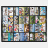 Einfache 32 Rectangle Foto Collage benutzerdefinie Fleecedecke (Vorderseite (Horizontal))