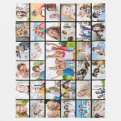 Einfache 33 FotoCollage Fleecedecke (Vorderseite)