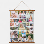 Einfache 33 FotoCollage Personalisiert kundenspezi Wandteppich Mit Holzrahmen (Vorderseite)