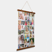 Einfache 33 FotoCollage Personalisiert kundenspezi Wandteppich Mit Holzrahmen (Gewinkelt)