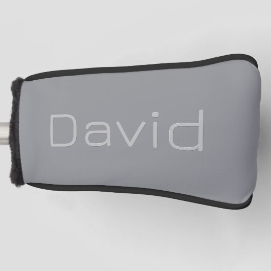 Einfache 3-dimensionale Darstellung | Grau Golf Headcover (Vorderseite)