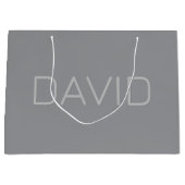 Einfache 3-dimensionale Darstellung | Grau Große Geschenktüte (Vorderseite)