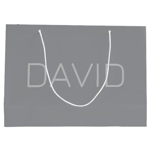 Einfache 3-dimensionale Darstellung | Grau Große Geschenktüte (Rückseite)