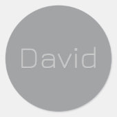 Einfache 3-dimensionale Darstellung | Grau Runder Aufkleber (Vorderseite)