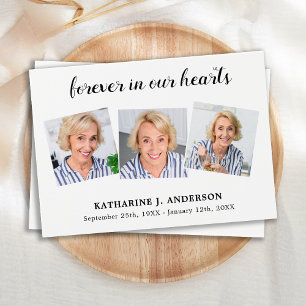 Einfache 3-Foto-Beileid-Gedenkkarte