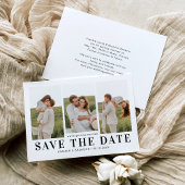 Einfache 3-Foto Hochzeit Sichern des Datums Save The Date