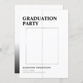 Einfache 3-Foto-Overlay Elegante Graduierungsparty Einladung