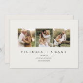 Einfache 3 Foto Save the Date Fotokarte (Vorne/Hinten)