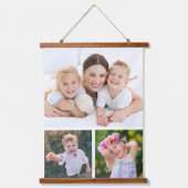 Einfache 3-FotoCollage Wandteppich Mit Holzrahmen (Vorderseite)