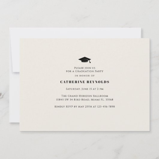 Einfache 3 Fotos Moderner Abschluss Einladung (Rückseite)